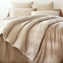 Chemin de lit 90x200cm gaze de coton vichy ficelle - JOEL