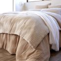 Chemin de lit 90x200cm gaze de coton vichy ficelle - JOEL