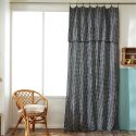 Rideau ajustable 140x300 cm gaze de coton vichy truffe + 8 Anneaux Pince - JOEL