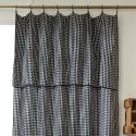 Rideau ajustable 140x300 cm gaze de coton vichy truffe + 8 Anneaux Pince - JOEL