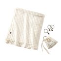 Rideau ajustable 140x300 cm gaze de coton vichy pampa + 8 Anneaux Pince - JOEL