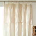 Rideau ajustable 140x300 cm gaze de coton vichy pampa + 8 Anneaux Pince - JOEL