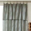 Rideau ajustable 140x300 cm gaze de coton vichy romarin + 8 Anneaux Pince - JOEL