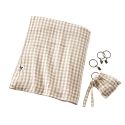 Rideau ajustable 140x300 cm gaze de coton vichy ficelle + 8 Anneaux Pince - JOEL