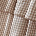Rideau ajustable 140x300 cm gaze de coton vichy ficelle + 8 Anneaux Pince - JOEL