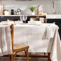 Lot de 2 essuie-mains 50x70cm gaze de coton rayé beige - ROMELIA