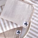 Lot de 3 serviettes 40x40cm gaze de coton rayé beige - ROMELIA