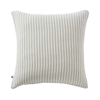 Taie d'oreiller 60x60cm gaze de coton tissé rayé eucalyptus - ROMELIA