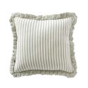 Coussin déhoussable 45x45cm gaze de coton tissé rayé eucalyptus - ROMELIA