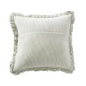 Coussin déhoussable 45x45cm gaze de coton tissé rayé eucalyptus - ROMELIA