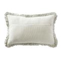 Coussin déhoussable 40x60cm gaze de coton tissé rayé eucalyptus - ROMELIA
