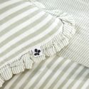Coussin déhoussable 40x60cm gaze de coton tissé rayé eucalyptus - ROMELIA
