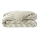 Housse de couette 260x240cm gaze de coton tissé rayé eucalyptus - ROMELIA