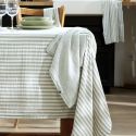 Lot de 2 essuie-mains 50x70cm gaze de coton rayé eucalyptus - ROMELIA