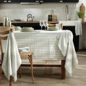 Lot de 3 serviettes 40x40cm gaze de coton rayé eucalyptus - ROMELIA