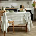 Nappe rectangulaire 150x250cm gaze de coton rayé eucalyptus - ROMELIA