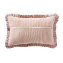 Coussin déhoussable 40x60cm gaze de coton tissé rayé abricot - ROMELIA
