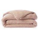 Housse de couette 240x220cm gaze de coton tissé rayé abricot - ROMELIA
