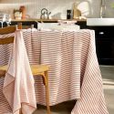 Lot de 3 serviettes 40x40cm gaze de coton rayé abricot - ROMELIA