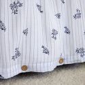 Housse de couette 240x220cm gaze de coton blanc fleurs marine - ALIENOR