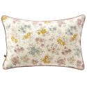 Coussin déhoussable 40x60cm gaze de coton pampa et fleurie - ADELYS