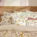 Coussin déhoussable 40x60cm gaze de coton pampa et fleurie - ADELYS