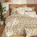 Housse de couette 260x240cm gaze de coton pampa et fleurie - ADELYS