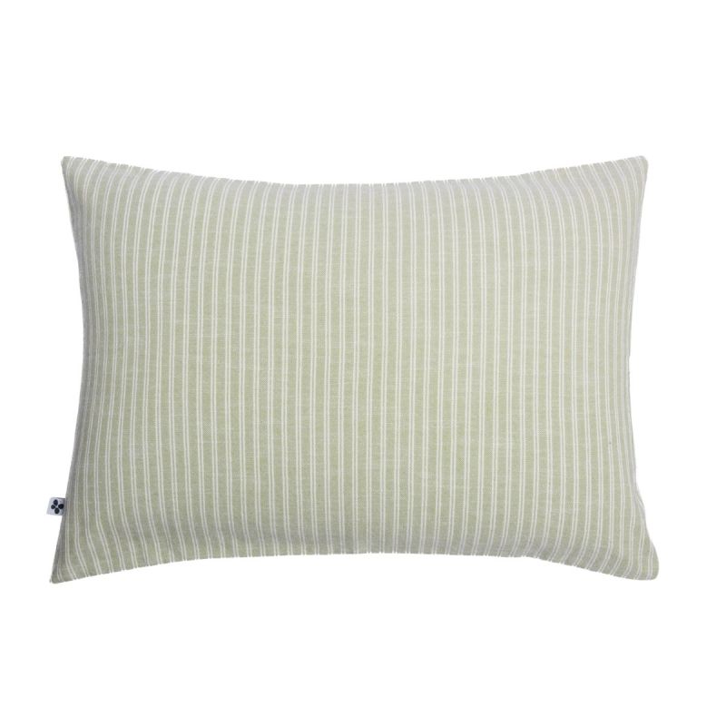 Taie d'oreiller 50x70cm coton texturé rayé sauge - GABRIEL