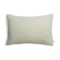 Coussin déhoussable 40x60cm coton texturé rayé sauge avec volants - GABRIEL