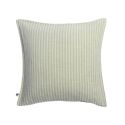 Coussin déhoussable 50x50cm coton texturé rayé sauge avec volants - GABRIEL
