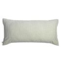 Coussin déhoussable 55x110cm coton texturé rayé sauge avec volants - GABRIEL