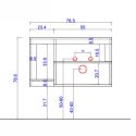ARTURO - Meuble Vasque 78cm suspendu 1 tiroirs Cachemire laqué et aspect bois finition Cadiz