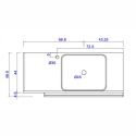 ARTURO - Meuble Vasque 110cm suspendu 1 tiroirs Cachemire laqué et aspect bois finition Mercure