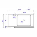 ARTURO - Meuble Vasque 92cm suspendu + Miroir blanc et aspect bois finition Cadiz