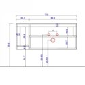 ARTURO - Meuble Vasque 110cm suspendu + Miroir blanc et aspect aspect béton