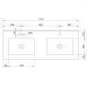 Meuble avec vasque 122cm suspendu 2 tiroirs finition blanc laqué - BIRJA