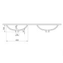 Meuble avec vasque 122cm suspendu 2 tiroirs finition blanc laqué - BIRJA