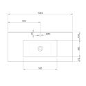 Meuble avec vasque 101cm suspendu 2 tiroirs finition blanc laqué - BIRJA