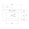 Meuble avec vasque 82cm suspendu 2 tiroirsfinition blanc laqué - BIRJA