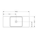 Meuble 105cm 2 tiroirs avec vasque aspect bois noir - TERAS