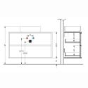 Meuble 105cm suspendu 2 tiroirs avec vasque aspect bois noir - TERAS