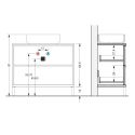 Meuble 92cm 2 tiroirs avec vasque aspect bois noir - TERAS