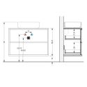Meuble 92cm suspendu 2 tiroirs avec vasque aspect bois noir - TERAS