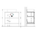 Meuble 79cm 2 tiroirs avec vasque aspect bois noir - TERAS