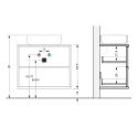Meuble 79cm suspendu 2 tiroirs avec vasque aspect bois noir - TERAS