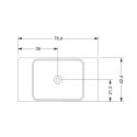 Meuble 79cm suspendu 2 tiroirs avec vasque aspect bois noir - TERAS