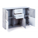 Marry 'Béton' - Meuble 5 Portes 2 Tiroirs