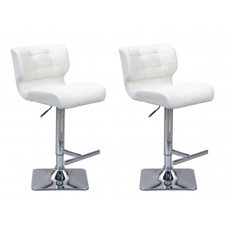 Diego - Lot de 2 Tabourets Blancs Diego - Lot de 2 Tabourets Blancs