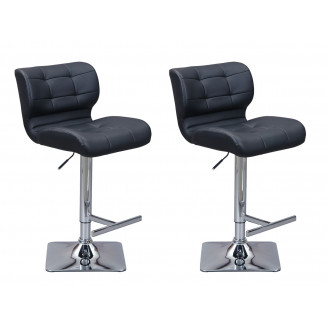 Diego - Lot de 2 Tabourets Noirs Diego - Lot de 2 Tabourets Noirs