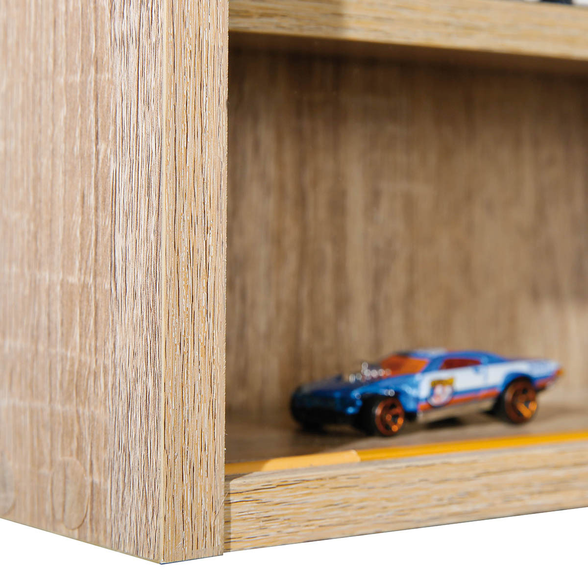 Vitrine Murale 5 Compartiments Noire COLLECT - Porte En Verre Sécurit - Dimensions 80x9.5x60 Cm - Pour Objets De Collection